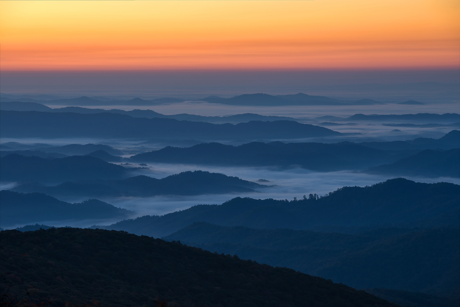 Sunrise in the Blue Ridge Mountains, North Carolina
